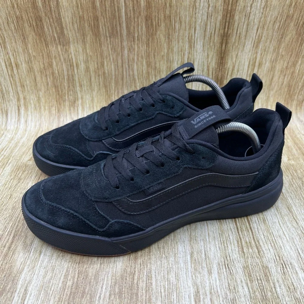 Vans Range EXP Sneakers Men's Size 10 Black Suede Canvas Low Top Shoes
